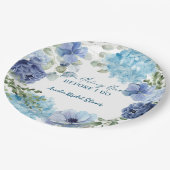 Iets blauws voor ik een hydrangea bruidsdouche doe papieren bordje (Gekanteld)