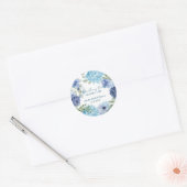 Iets blauws voor ik een hydrangea bruidsdouche doe ronde sticker (Envelop)