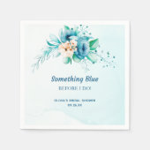 Iets Blauws voor ik Florale Bruidsdouche doe  Servet (Voorkant)