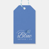 Iets blauws voor ik het doe bloemige dank je wel cadeaulabel (Achterkant)