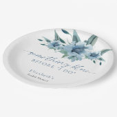 Iets Blauws voor ik met de Bruiloftsfeest Bloemen  Papieren Bordje (Gekanteld)