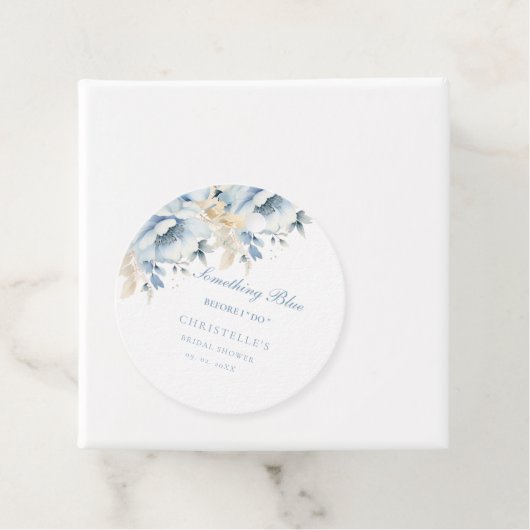 Iets blauws voor ik trouw bloemige Bruidsjurk fees Bedankjes Labels (In situ)