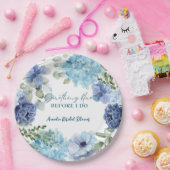 Iets blauws voor ik trouw hydrangea bruidsdouche papieren bordje (Feest)