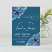 Iets Blauws Voor Ik Trouw Hydrangea Bruidsuitnodig Kaart (Staand voorkant)