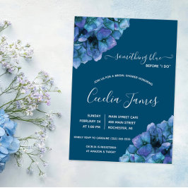 Iets Blauws Voor Ik Trouw Hydrangea Bruidsuitnodig Kaart