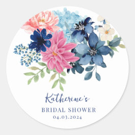 Iets blauws voor mijn bruidsfeest cadeautje ronde sticker