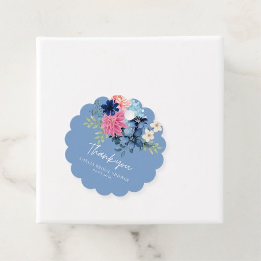 Iets blauws voor mijn bruidsfeest gunst bedankjes labels (In situ)