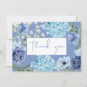 Iets blauws voor mijn bruidsmeisjes douche hydrang bedankkaart (Voorkant)