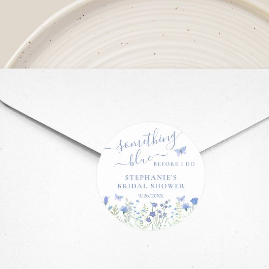Iets Blauws voor mijn Bruiloft Bridal Shower Ronde Sticker