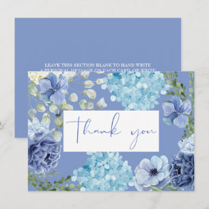 Iets blauws voor mijn bruiloft hydrangea baby show bedankkaart