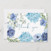 Iets blauws voor mijn bruiloft hydrangea bridal sh bedankkaart (Voorkant)