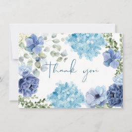 Iets blauws voor mijn trouwdag hydrangea bruidsdou bedankkaart