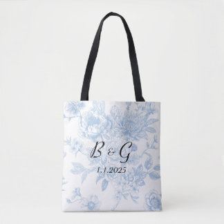 Iets Blauws Voordat Ik Blauwe Bloemenguillotine Do Tote Bag