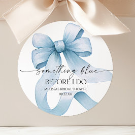 Iets Blauws Voordat Ik Blauwe Boog Bruiloft Feest  Ronde Sticker