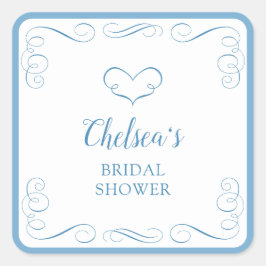 Iets Blauws Voordat Ik Doe Elegante Bruidsmeisjesf Vierkante Sticker