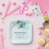 Iets Blauws Voordat Ik Florale Bruidsdouche Doe Papieren Bordje (Feest)