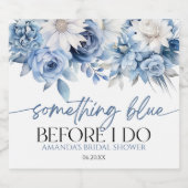 Iets Blauws Voordat Ik Trouw Bloemige Bruidsdouche Sparkling Wijnetiket (Enkel label)