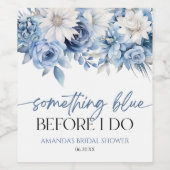 Iets Blauws Voordat Ik Trouw Bloemige Bruidsontbij Wijn Etiket (Enkel label)