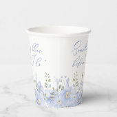 Iets Blauws Voordat Ik Trouw Bloemige Bruidsuitnod Papieren Bekers (Rechts)