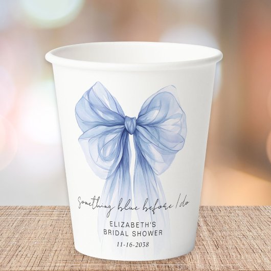 Iets Blauws Voordat Ik Trouw Bruidsfeest Papieren Bekers