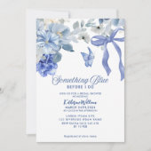 Iets Blauws Witte Bloemenslint Bruidsfeest Kaart (Voorkant)