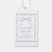 Iets Blue Bachelorette Party gunst Cadeaulabel (Voorkant)