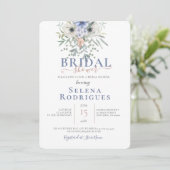 Iets Blue Bouquet Illustration Vrijgezellenfeest Kaart (Staand voorkant)