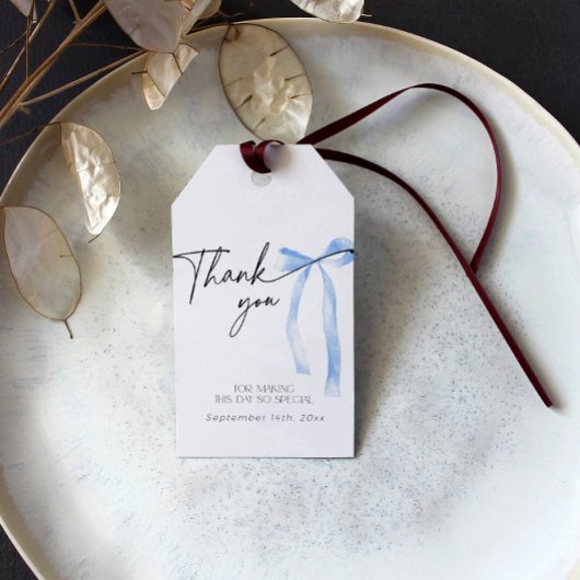 Iets Blue Bow binden van de knoop Vrijgezellenfees Cadeaulabel