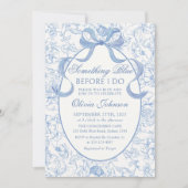 Iets Blue Bow Chinoiserie Vrijgezellenfeest Kaart (Voorkant)