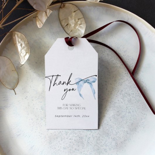 Iets Blue Bow Tying Vrijgezellenfeest Gift Label Cadeaulabel