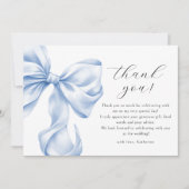 Iets Blue Bow Vrijgezellenfeest Bedankt Card (Voorkant)