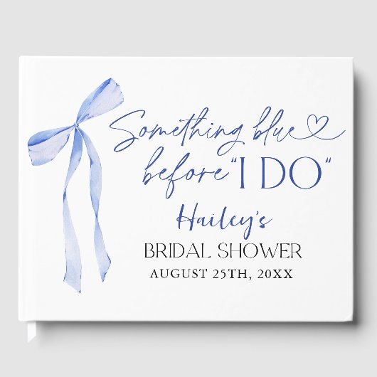 Iets Blue Bow Vrijgezellenfeest Brunch Gastenboek (Voorkant)