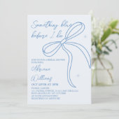 Iets Blue Bow Vrijgezellenfeest Kaart (Staand voorkant)