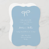 Iets Blue Bow Vrijgezellenfeest Kaart (Voorkant / Achterkant)