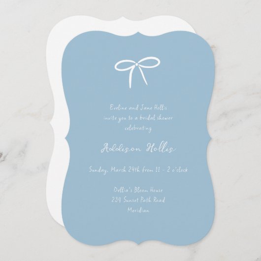 Iets Blue Bow Vrijgezellenfeest Kaart (Voorkant / Achterkant)