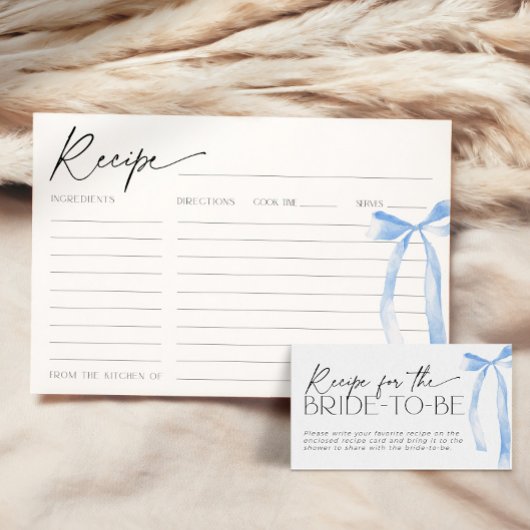 Iets Blue Bow Vrijgezellenfeest Recept Kaart