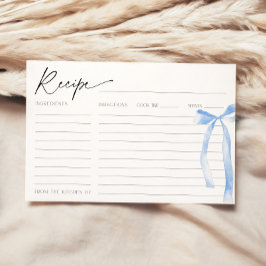 Iets Blue Bow Vrijgezellenfeest Recept Kaart