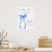 Iets Blue Bow Vrijgezellenfeest welkomstbord Poster (Keuken)