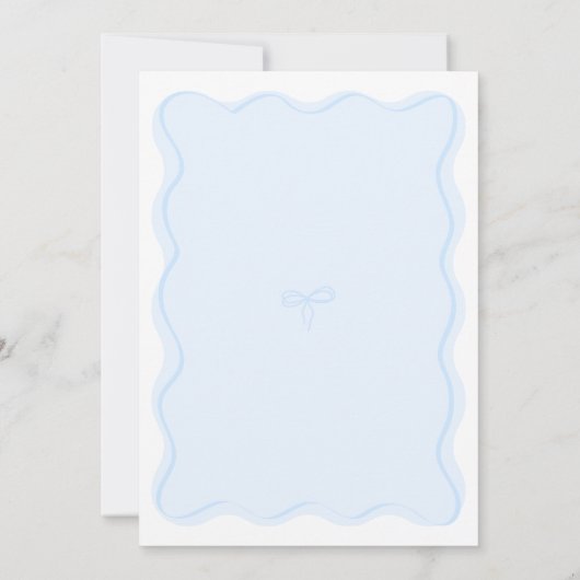 Iets Blue Bow Wavy Modern Vrijgezellenfeest Kaart (Achterkant)