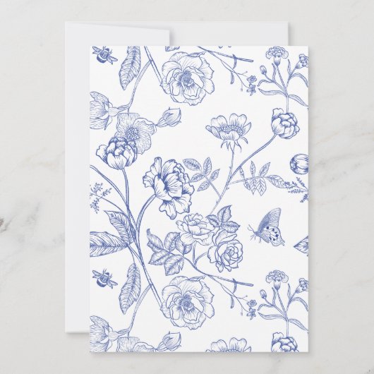 Iets Blue Bridal Shower Invitation Kaart (Achterkant)