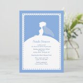 Iets Blue Bridal Shower Invitation Kaart (Staand voorkant)