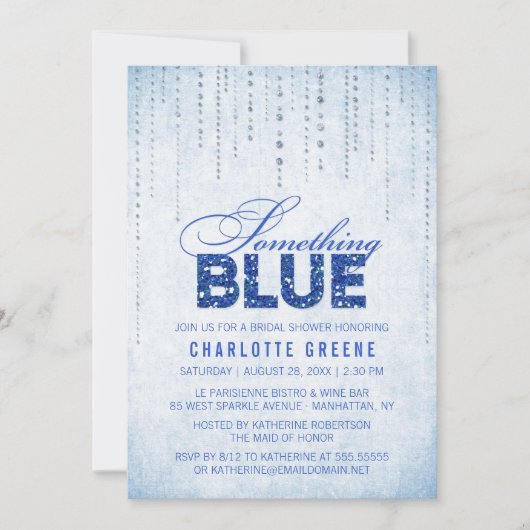 Iets Blue Bridal Shower Invitation Kaart (Voorkant)