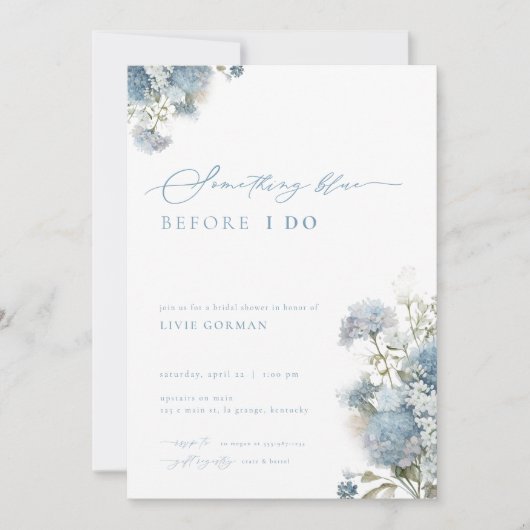 Iets Blue Bridal Shower Invitation Kaart (Voorkant)
