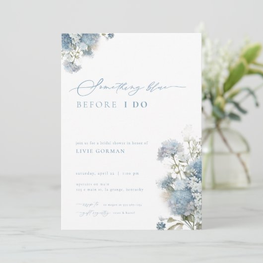Iets Blue Bridal Shower Invitation Kaart (Staand voorkant)