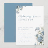 Iets Blue Bridal Shower Invitation Kaart (Voorkant / Achterkant)