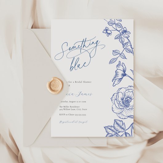 Iets Blue Bridal Shower Invitation Kaart