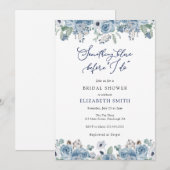 Iets Blue Bridal Shower Invitation Kaart (Voorkant / Achterkant)