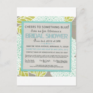 Iets Blue Bridal Shower Invitation Uitnodiging Briefkaart
