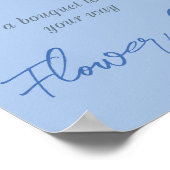 Iets Blue Champagne Floral Vrijgezellenfeest Bar Poster (Hoek)