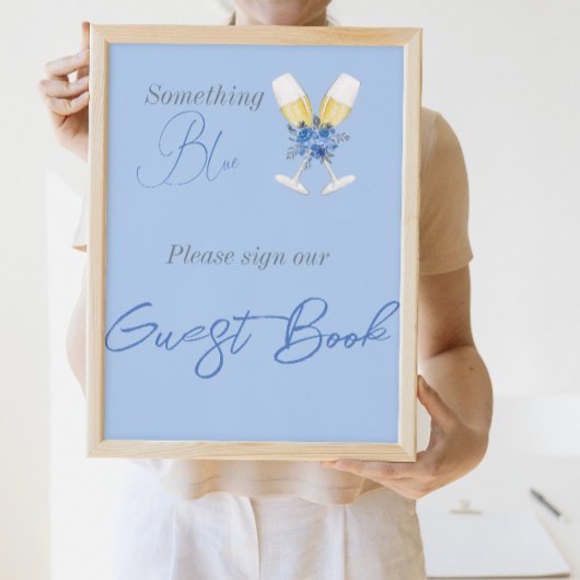 Iets Blue Champagne Floral Vrijgezellenfeest Book Poster